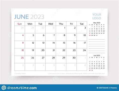 June 2023 Year Planner Template Calendar 2023 Template Monthly And