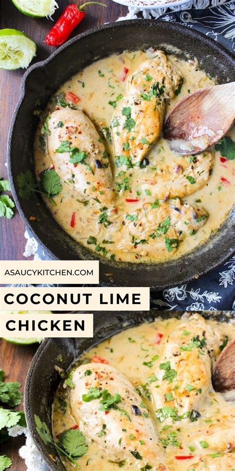 Cover and refrigerate for at least 30 minutes. Coconut Lime Chicken | Recipe in 2020 | Healthy homemade ...