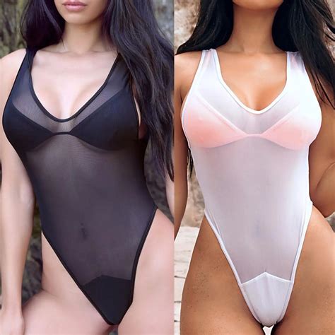 Sexy Women S Mesh See Through One Piece Bikini Swimsuit Hot Sex Picture