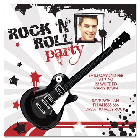 Download Now Free Template Rock And Roll Birthday Invitations Rock