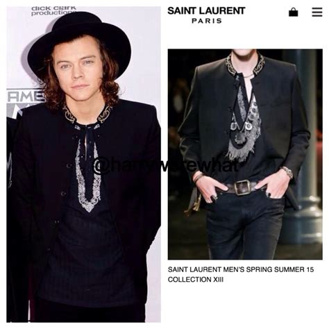 harry wore what on twitter harry wore a saint laurent shirt and jacket from the men s ss15