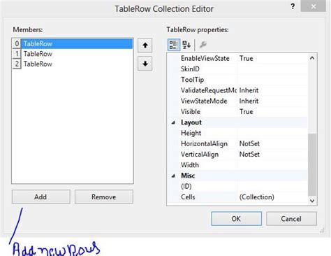 How To Use Table Control In Aspnet