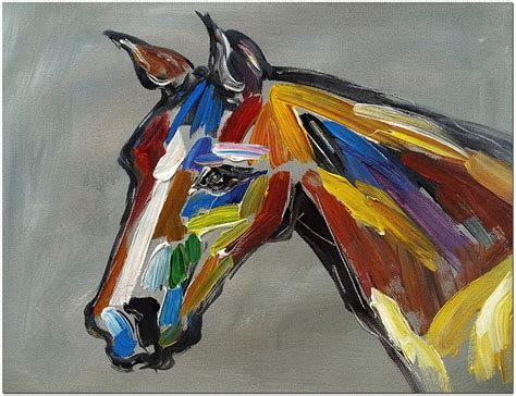 Signed Hand Painted Impressionist Horse Oil Painting On Canvas Etsy