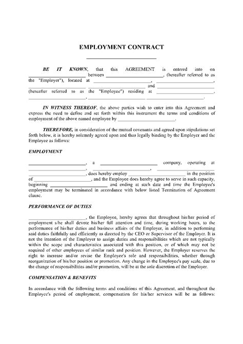 15 Useful Sample Employment Contract Templates To Dow