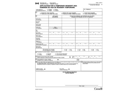 Canadian Visa Application Form Imm 5257 Schedule 1