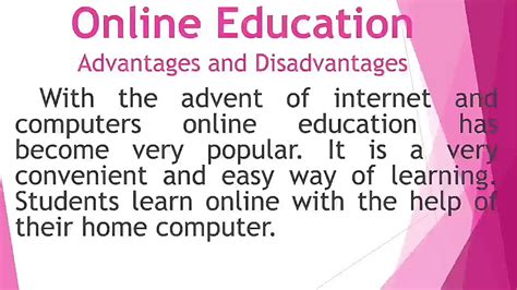 🐈 Online Education Advantages And Disadvantages Essay Essay On