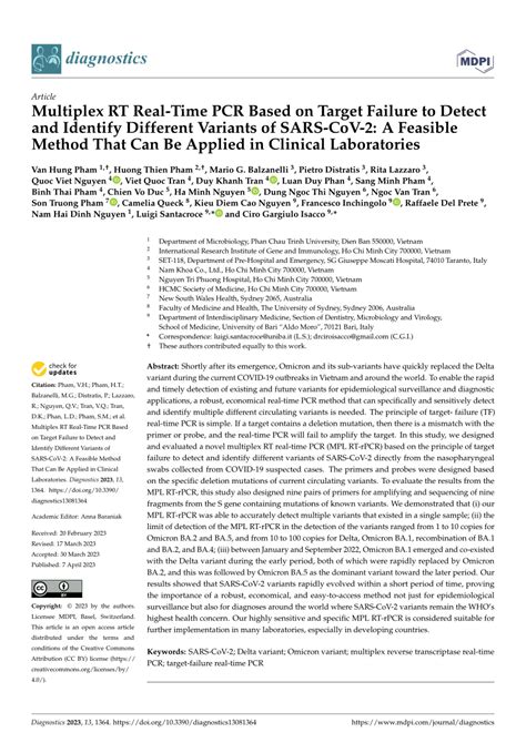 Pdf Multiplex Rt Real Time Pcr Based On Target Failure To Detect And