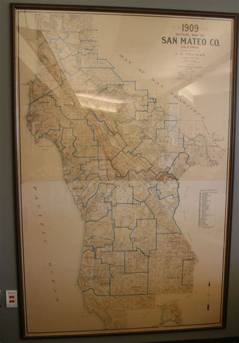 1909 Map Of San Mateo County On Display At The Library San Mateo