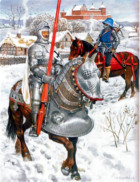 Teutonic Knights On The March In Winter During The Northern Crusade