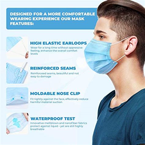 50 Pcs Face Masks Personal 3 Ply Face Masks Breathable And Comfortable