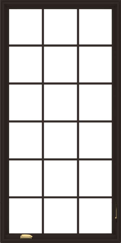 36x72 Pine Wood Crank Out Casement Window With Fractional Grid Grilles