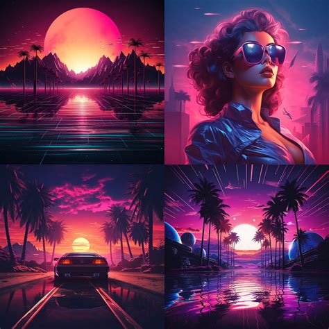 Synthwave Ai Art Style Futuristic Neon Visions Synthwave Stable