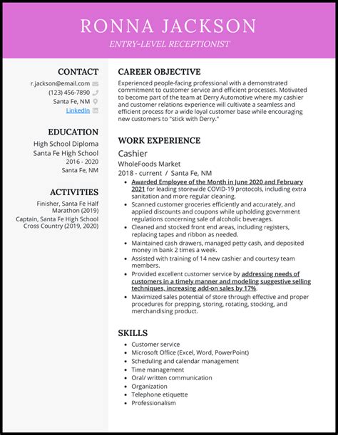 5 Receptionist Resume Examples For 2022 2022
