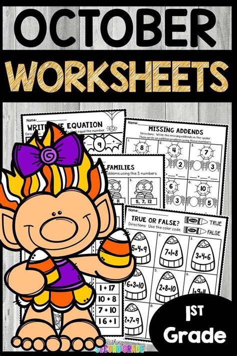 October Math Worksheet Kindergarten