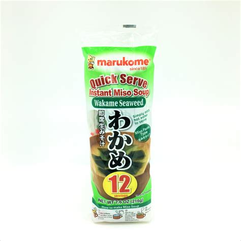 Marukome Quick Serve Instant Miso Soup Wakame Seaweed 12 Servings 216