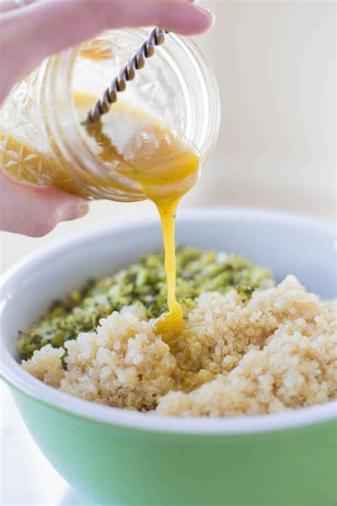 Add dressing to the salad and toss to mix well. Roasted Broccoli Quinoa Salad with Honey Mustard Dressing ...