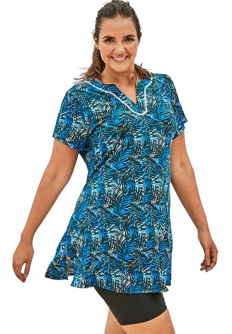 Swimsuitsforall Swimsuits For All Womens Plus Size Short Sleeve Swim