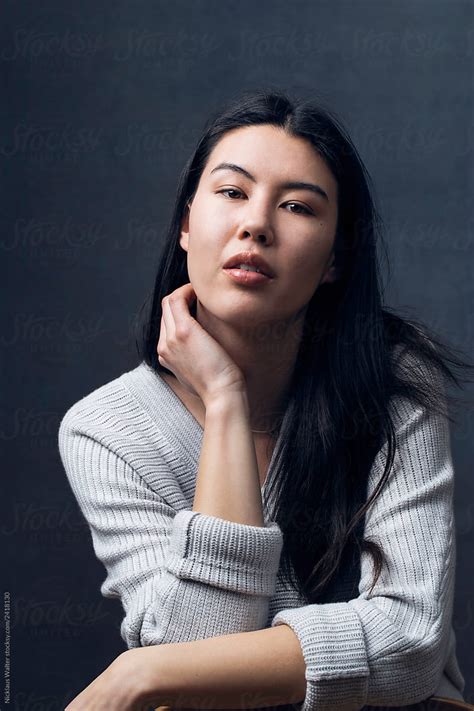Mixed Beautiful Asian Woman Portrait In Studio By Stocksy Contributor