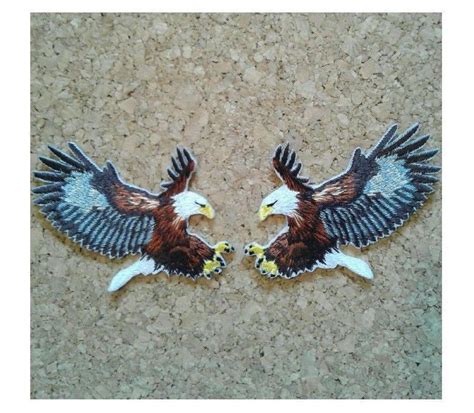 Eagle American Eagle Fully Embroidered Iron On Applique Patch Set