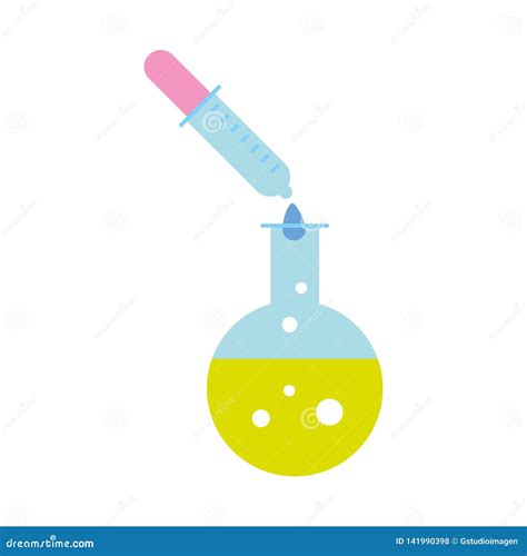 Chemical Test Tube Dropper Reagent Laboratory Vector Illustration