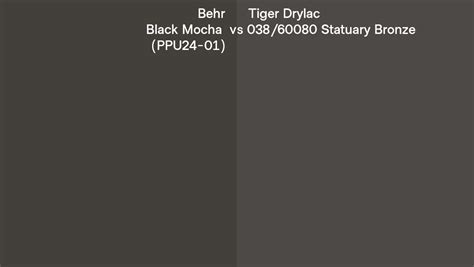 Behr Black Mocha PPU24 01 Vs Tiger Drylac 038 60080 Statuary Bronze