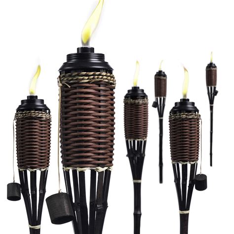Buy Backyadda Bamboo Tiki Torches For Outside With Extra Large 16oz