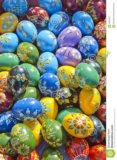 Beautiful And Colorful Decorative Easter Eggs Royalty Free