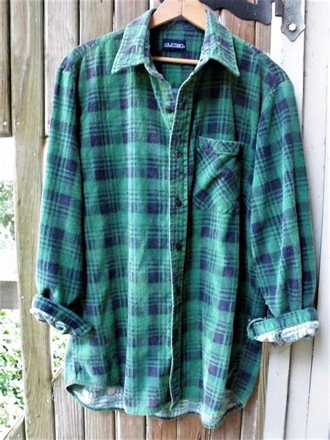 Funky Flannels Retro Grunge Cool Worn Washed Faded Soft Flannel