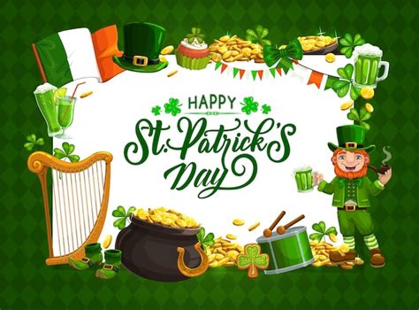 Premium Vector St Patrick Day Irish Holiday Celtic Luck Symbols