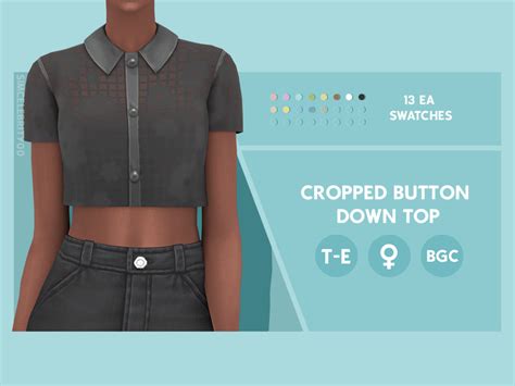 The Sims Resource Cropped Button Down Top