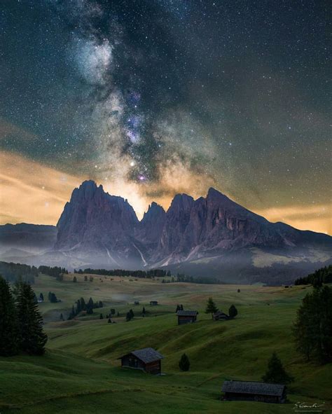 Milky Way Beautiful Places Nature Dolomites Milky Way