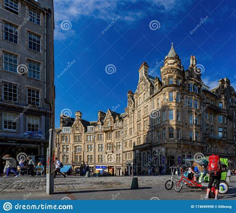 Street View Of The Edinburgh Downtown Editorial Stock Photo Image Of