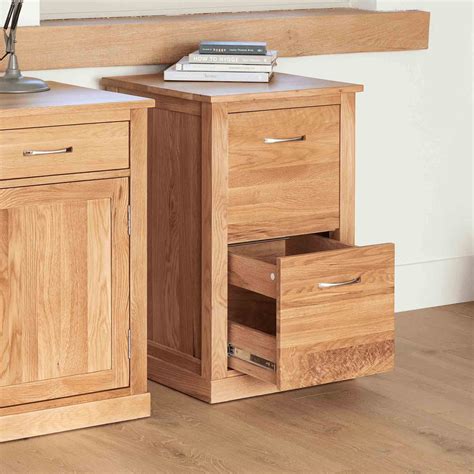 Mobel Oak Small Filing Cabinet Solid Wood 3 Drawer Office Storage Unit