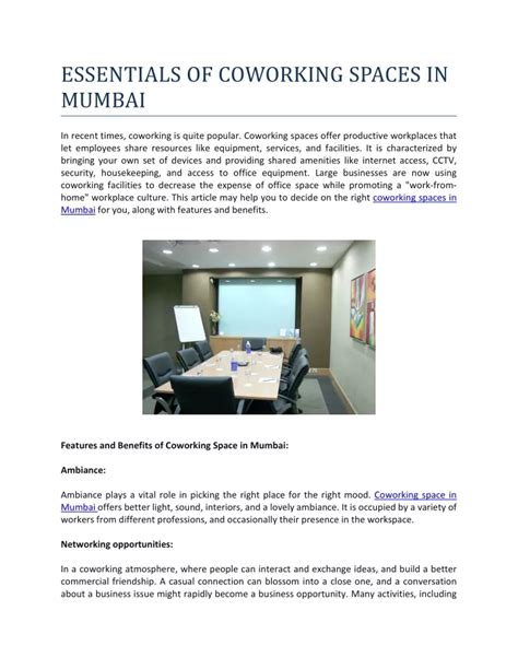 Ppt Coworking Space In Mumbai Spaceoffs Powerpoint Presentation