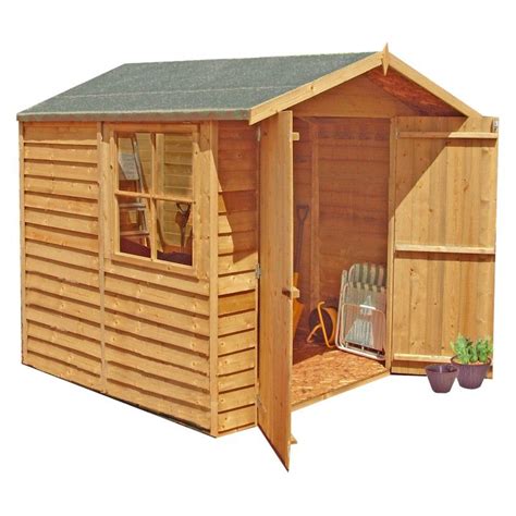 Shire Overlap Garden Shed 7x7 With Double Doors One Garden