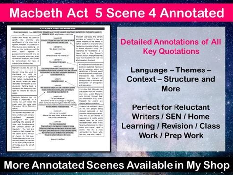 Macbeth Act 5 Scene 4 Annotated Teaching Resources