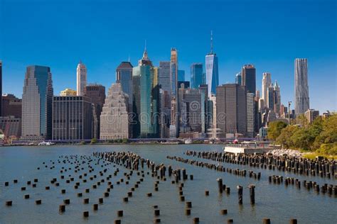 New York City View Of Lower Manhattan Financial District From Across