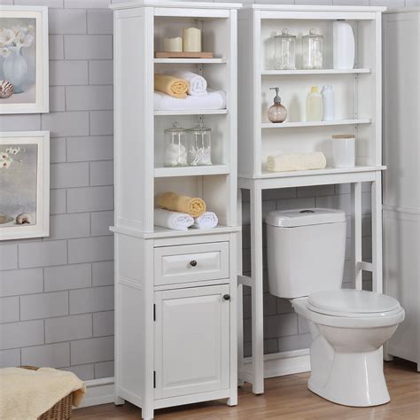 Dorset Bathroom Storage Tower With Open Upper Shelves Lower Cabinet