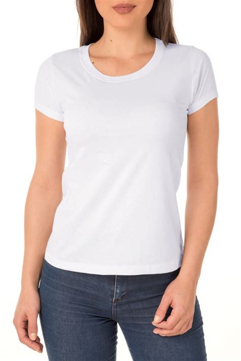 Camiseta Feminina 100 Algodão Branca Br