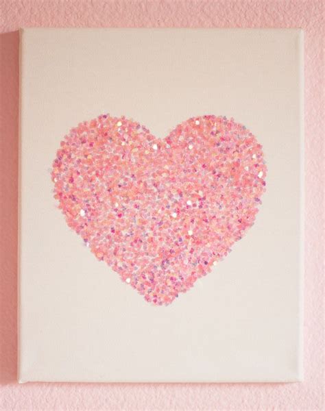 Valentines Day Diy Canvas Heart Art Craft Supplies