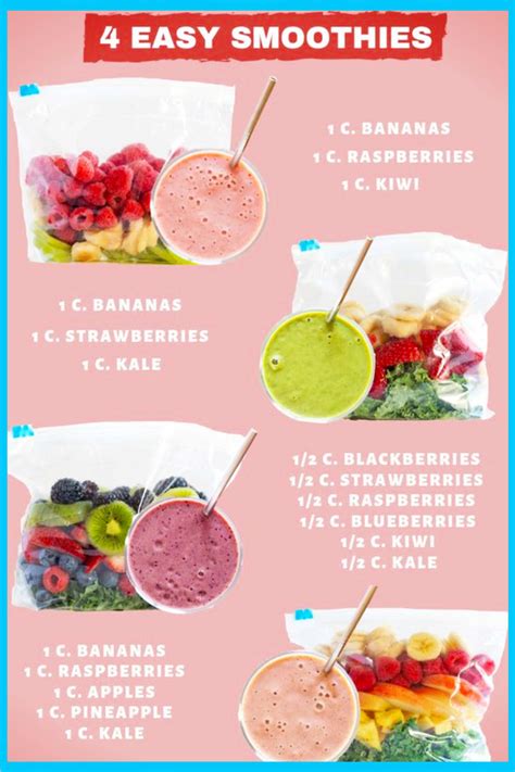 Frozen Smoothie Packs Easy Fruit Smoothie Recipes With Frozen Fruit