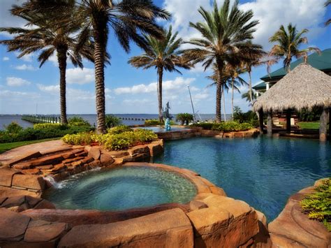 Outdoor Living Space Tropical Pool Miami By Luxury Home