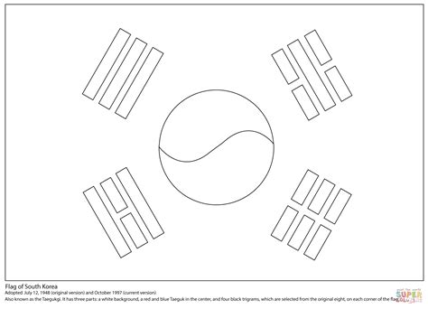 Flag of South Korea coloring page | Free Printable Coloring Pages