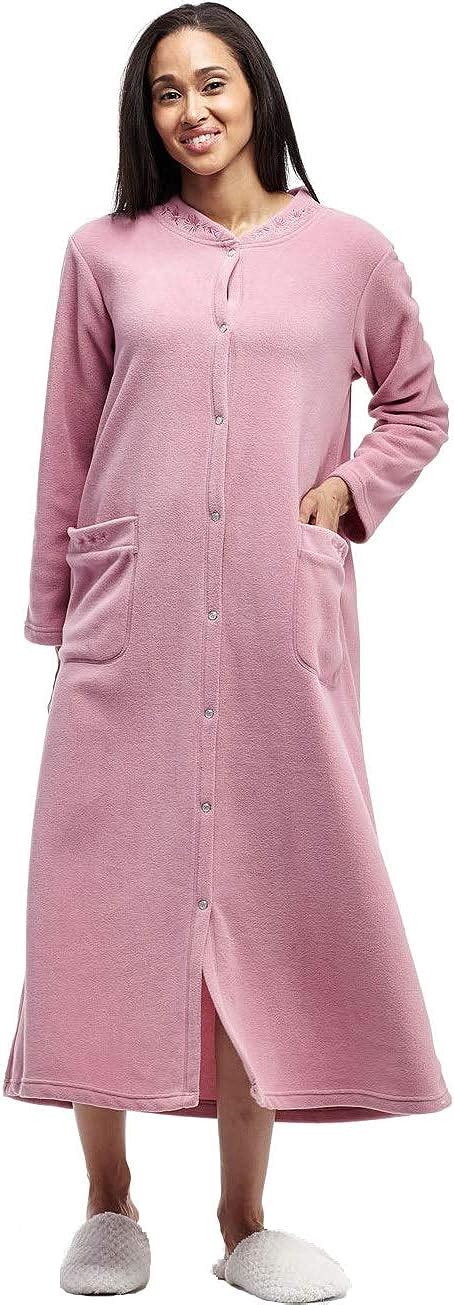 LA CERA Women S Snap Front Robe Plus Size Mauve At Amazon Womens Clothing Store