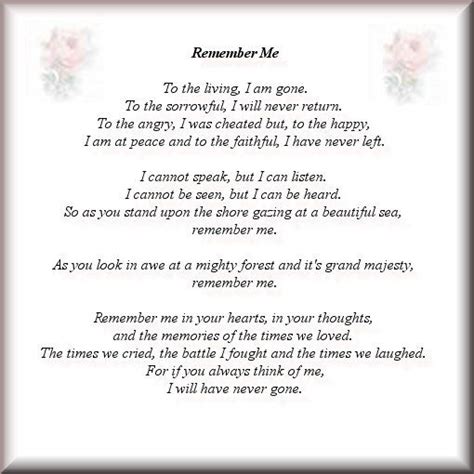 Remember Me Poem In My Grandpas Obituary Grief Poems Grief Quotes Sad