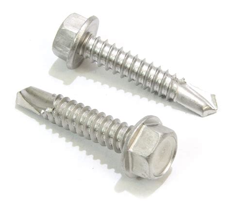 14 X 1 Stainless Hex Washer Head Self Drilling Screws 50 Pc 410