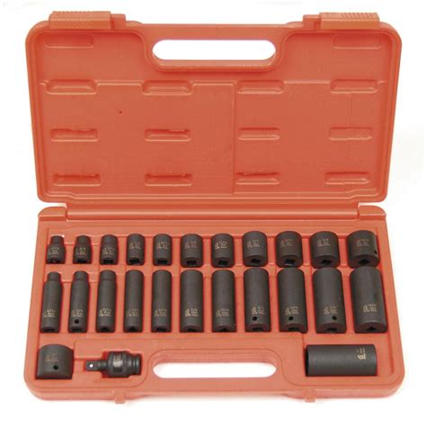 Sunex 3 8 In Drive SAE Master Impact Socket Set 25 Piece 3325 The