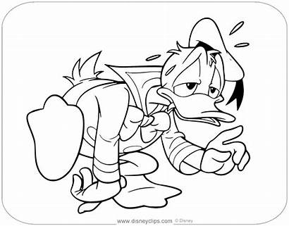 Donald Duck Coloring Pages Disneyclips Exhausted