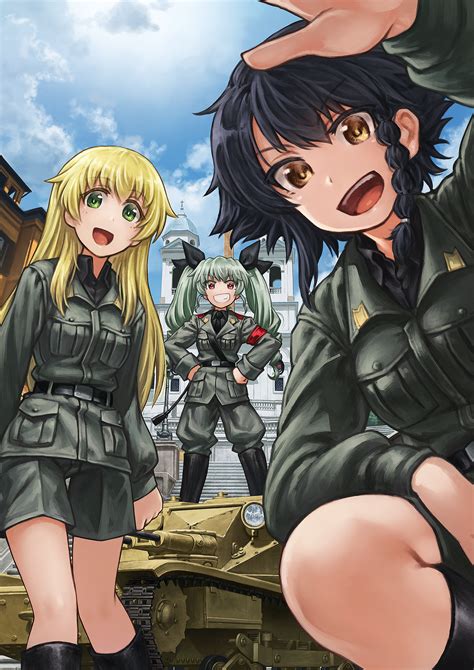 Anchovy Pepperoni And Carpaccio Girls Und Panzer Drawn By Lain
