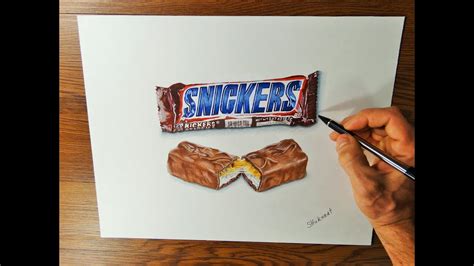 Time Lapse Drawing Video How I Draw A Snickers Bar Youtube